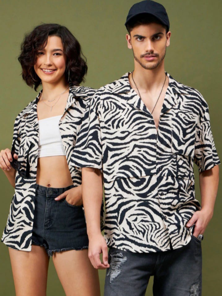 Uptown Funky Unisex White Tiger Animal Shades Relax Fit Shirt